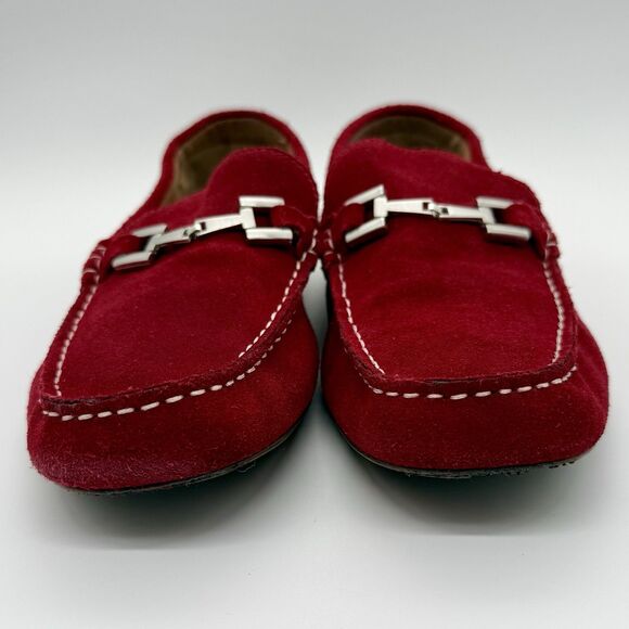 Alfani Red Suede Horsebit Loafer Driving Moccasins Shoes \